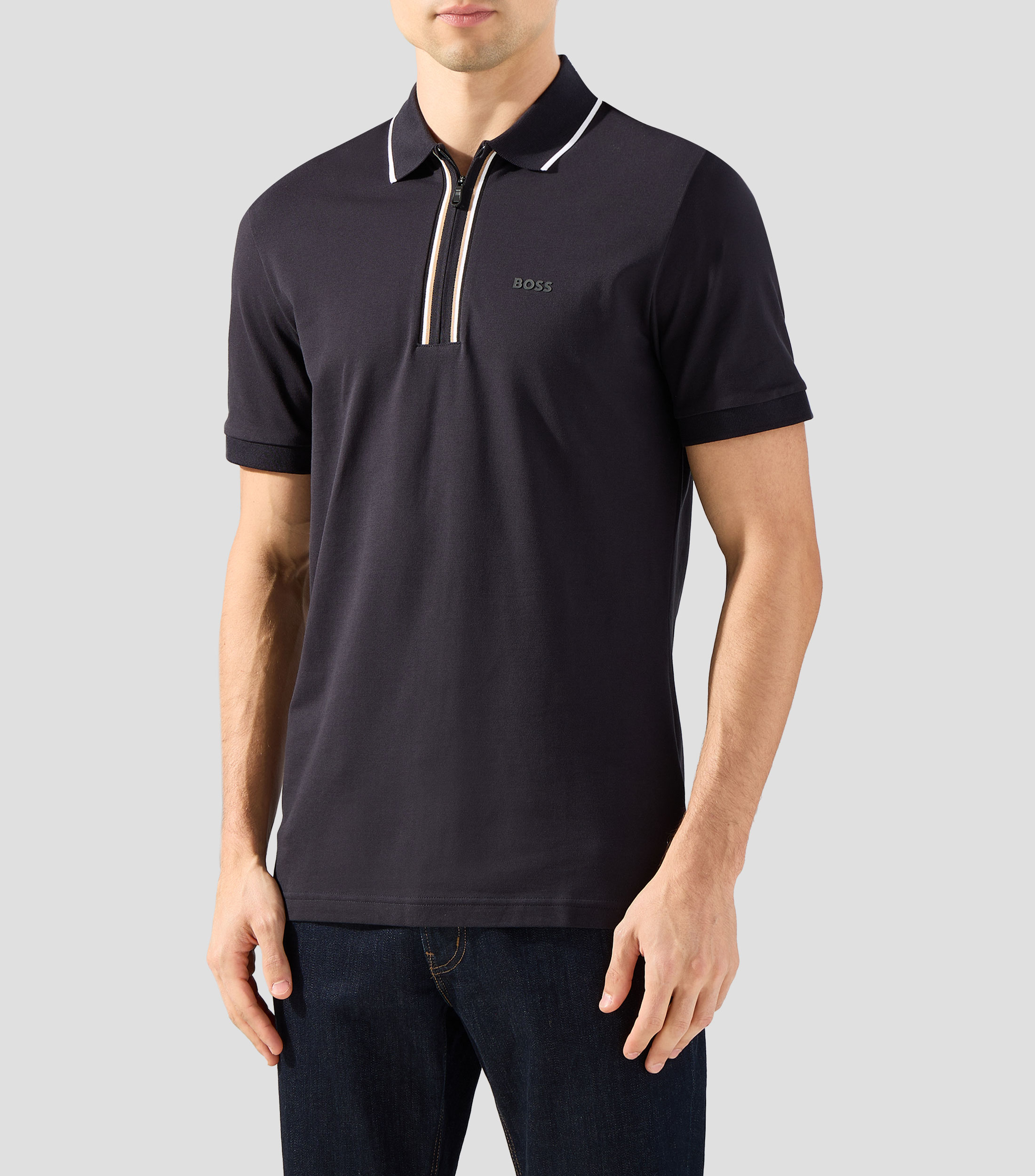 Playera polo manga corta lisa Hombre